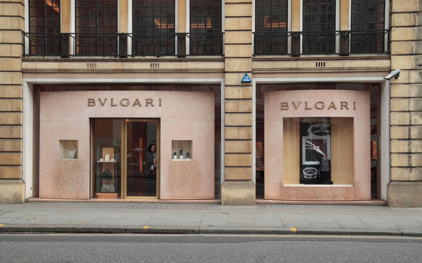 The Bulgari jewellry store on Sloane Street, London, SW1, England.