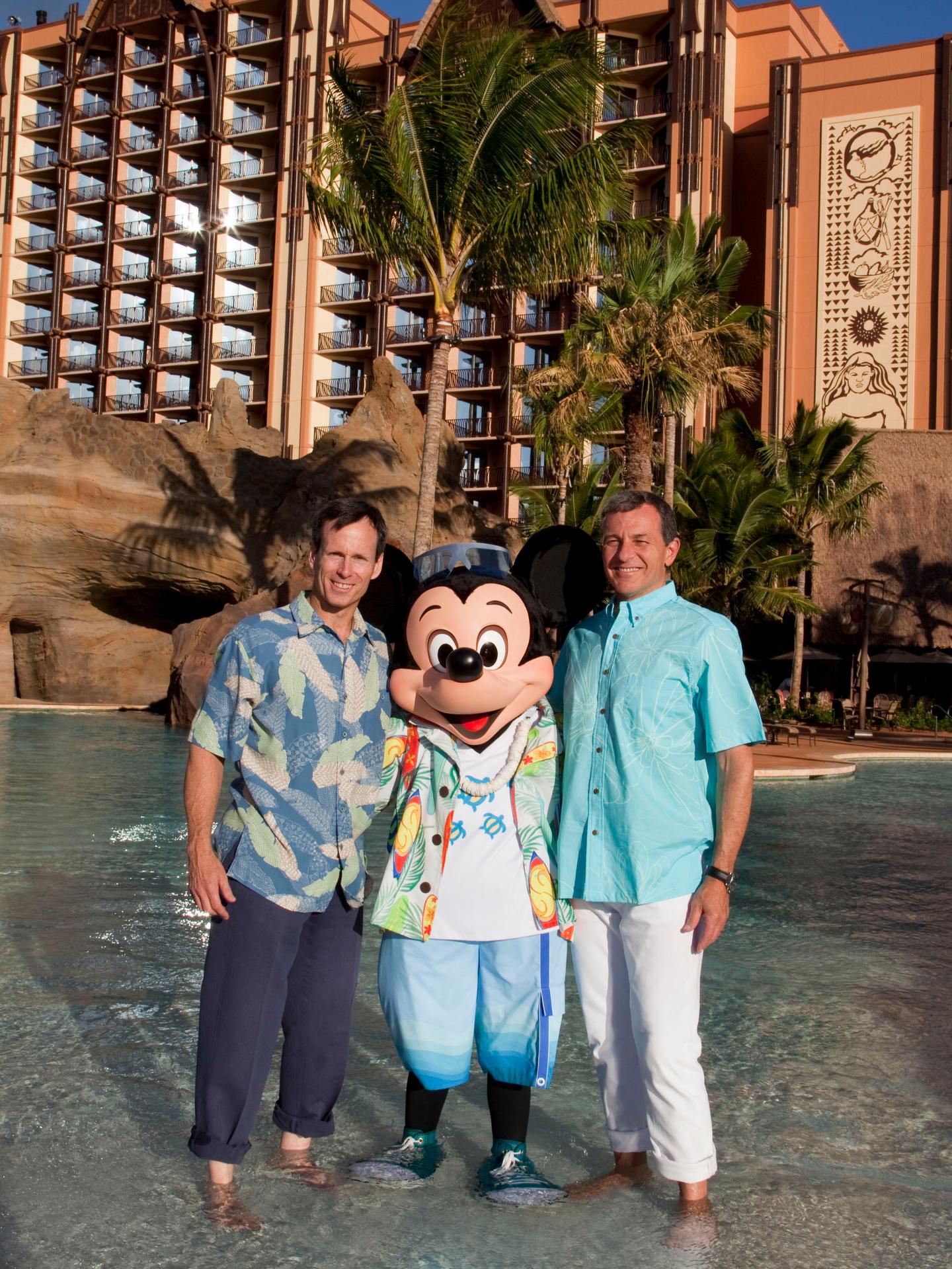 CEO Bob Iger, Walt Disney Parks And Resorts Chairman, Tom Staggs And Mickey Mouse Prepare For Grand Opening Celebration Of Alauni