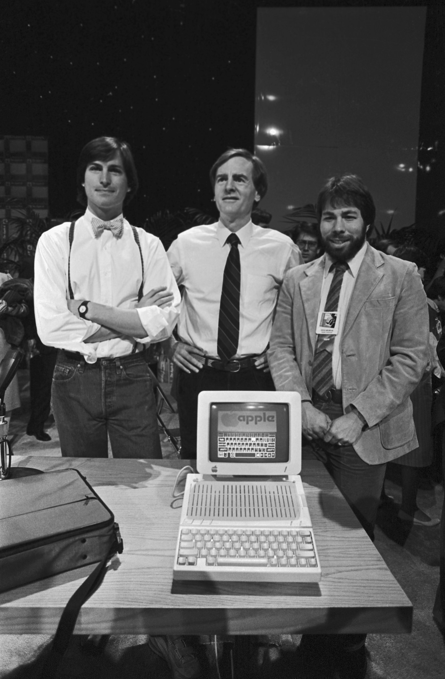 John Sculley and Founders of Apple Computers with New Computer