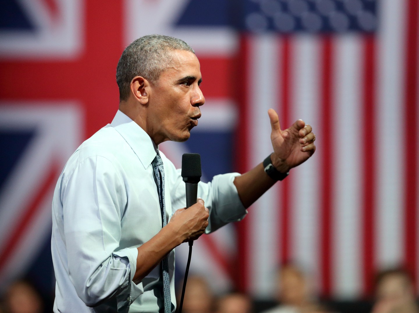 President Obama Attends Town Hall Event In Central London
