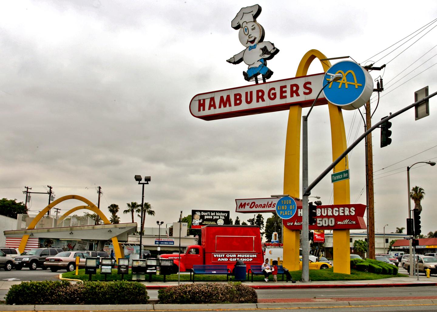 According to sign displayed at the location this is the world's oldest operating McDonald's hamburg