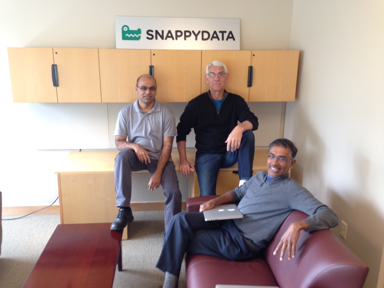 SnappyData COO Sudhir Menon (l.).CEO
Richard Lamb, President, and CTO
Jags Ramnarayanan, CTO (seated)