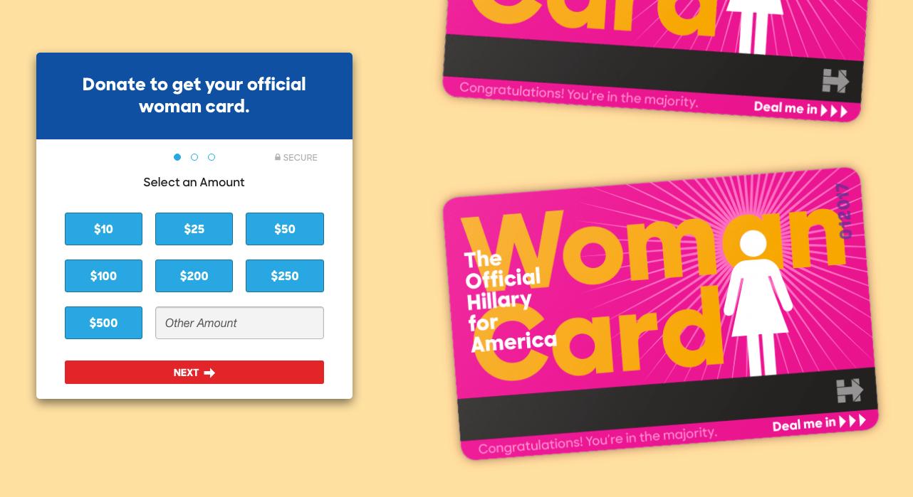 Hillary Clinton’s Campaign Is Issuing Actual ‘Woman Cards’