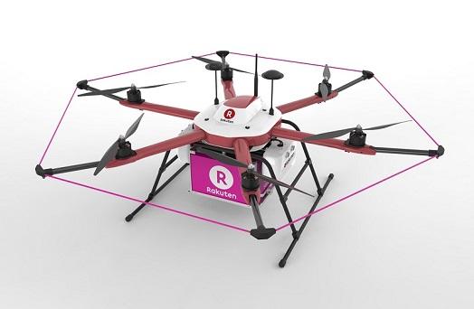 Rakuten's Tenku drone, which will be used in its Sora Raku delivery service on golf courses.