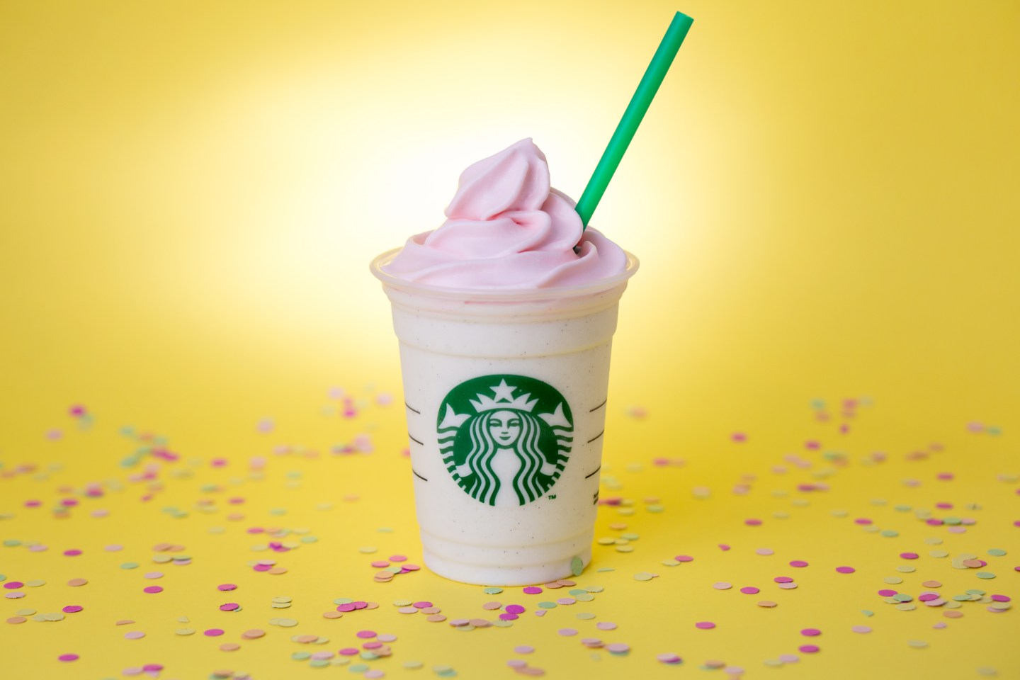 Birthday Cake Frappuccino photographed on Thursday, March 17, 2016. (Joshua Trujillo, Starbucks)