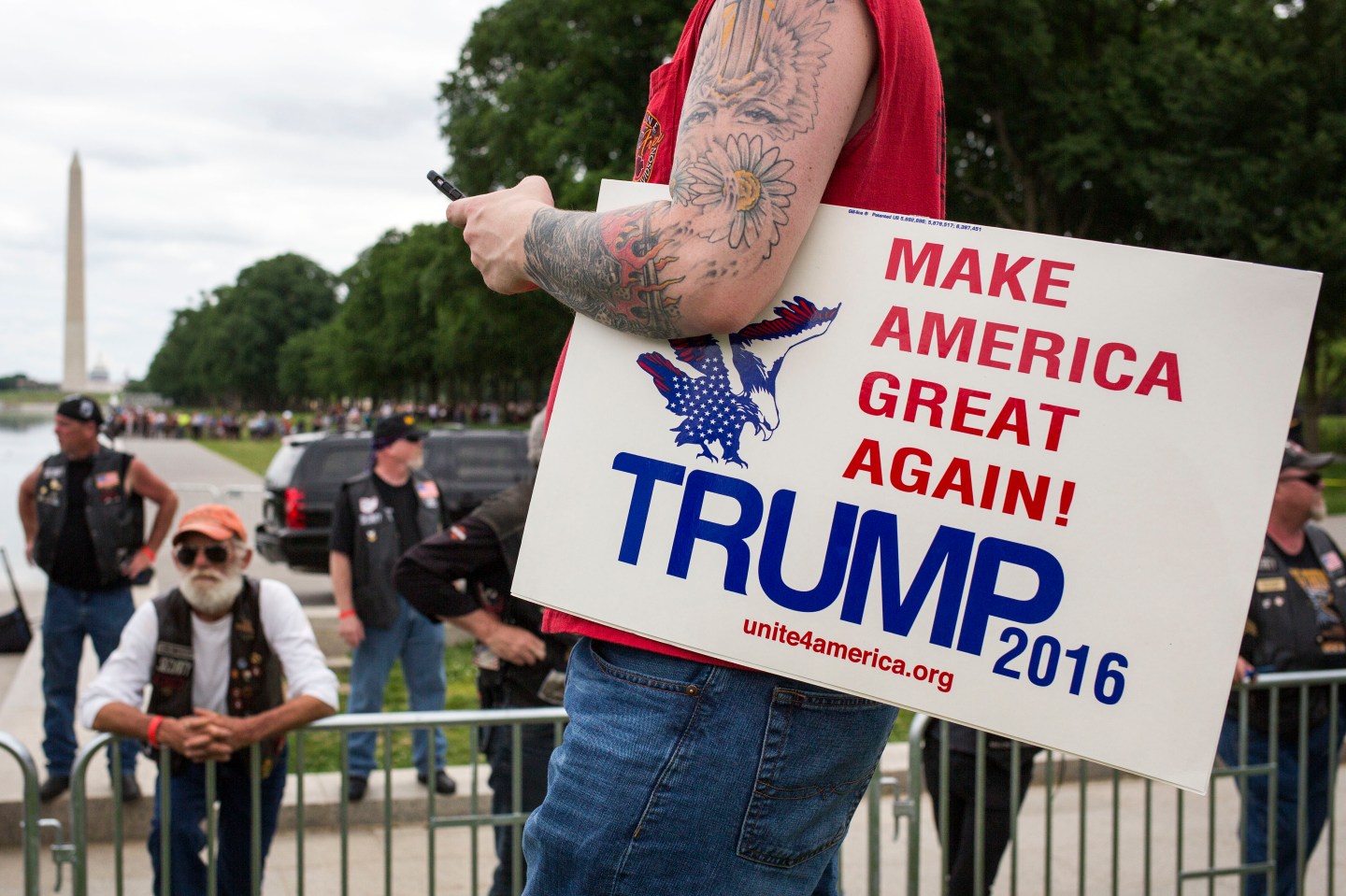 GOP Donald Trump at Rolling Thunder Bike Rally