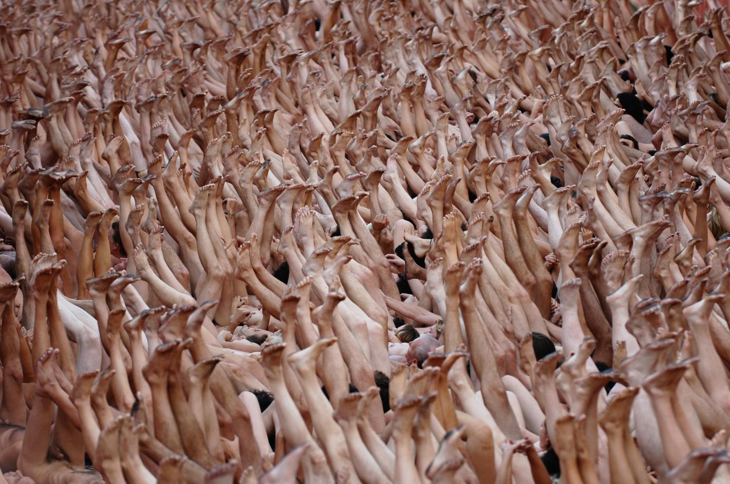 People pose at Lyon's harbor for US phot