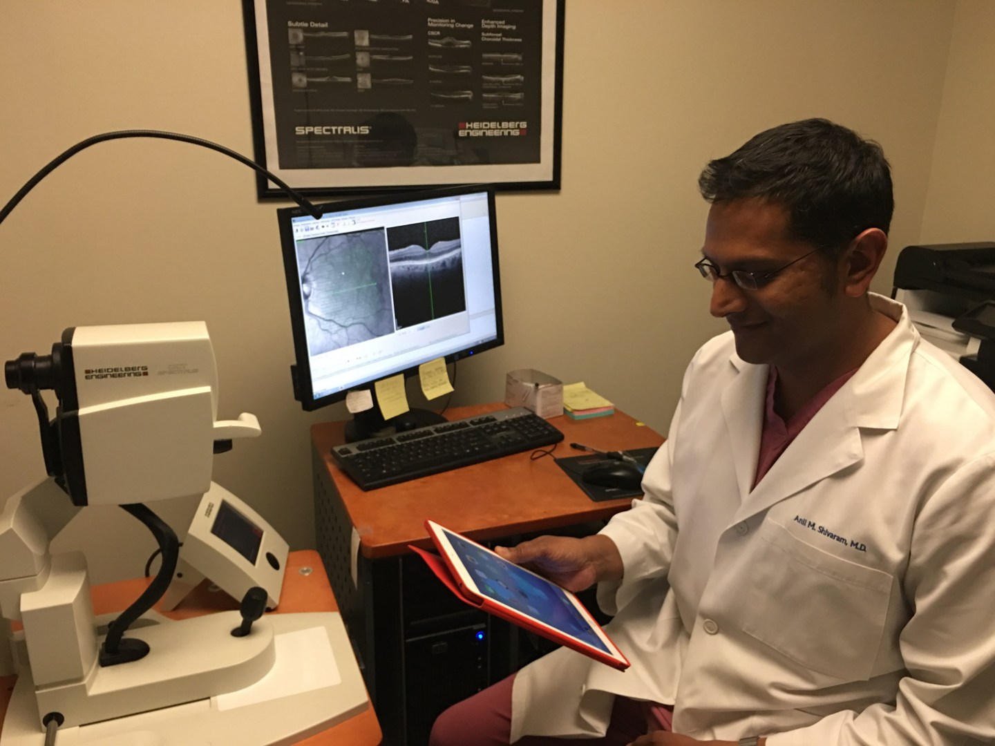 Anil Shivaram with Claremont Eye Associates in Claremont, California, preps for surgery.