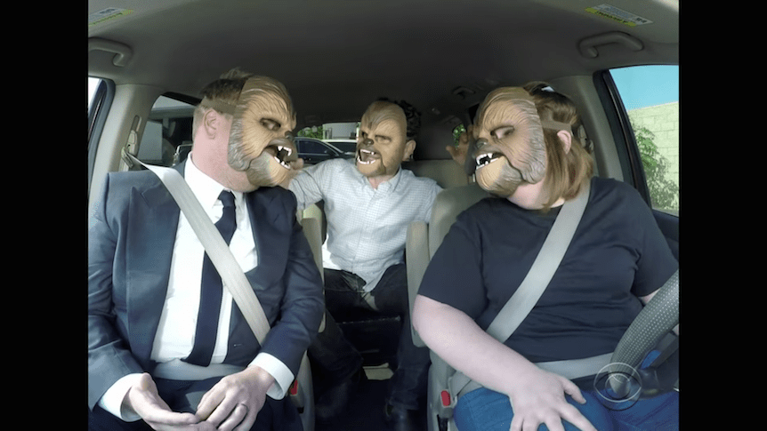 Watch ‘Chewbacca Mom’ Take James Corden and J.J. Abrams to Work