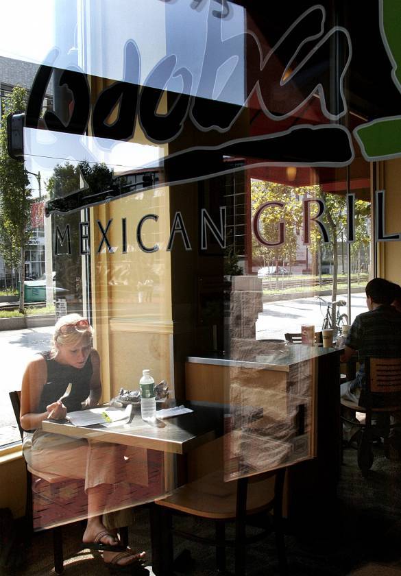 Alichia Barnes Enjoys A Chicken Burrito For Lunch At Qdoba