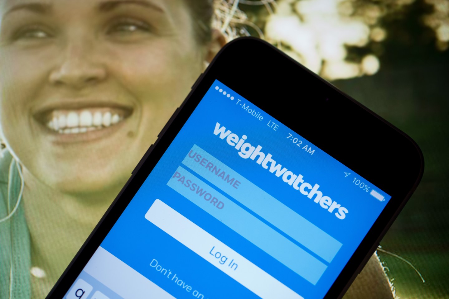 Weight Watchers app displayed on smartphone