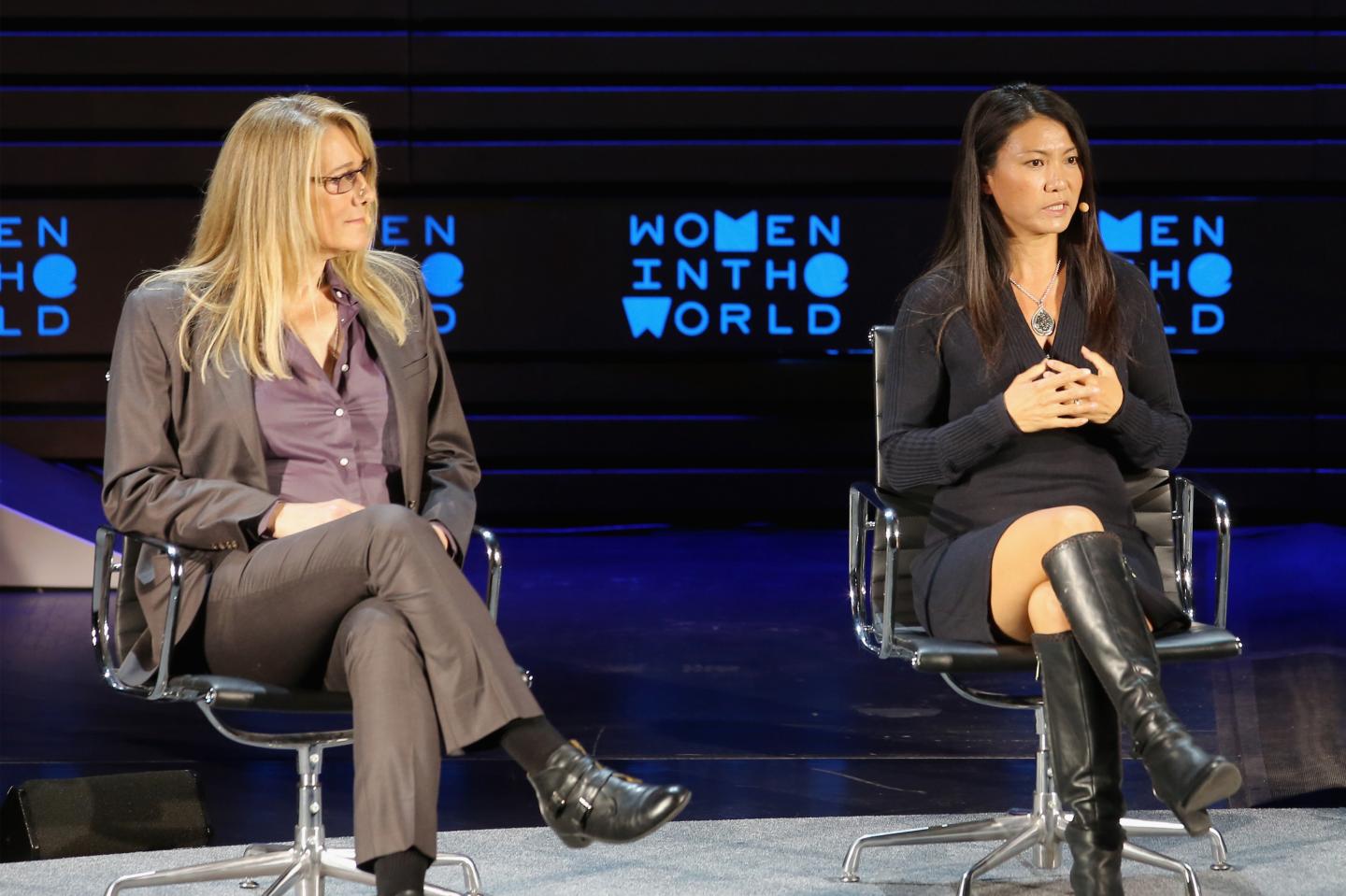 speaks onstage at  during Tina Brown's 7th Annual Women in the World Summit at David H. Koch Theater at Lincoln Center on April 8, 2016 in New York City.
