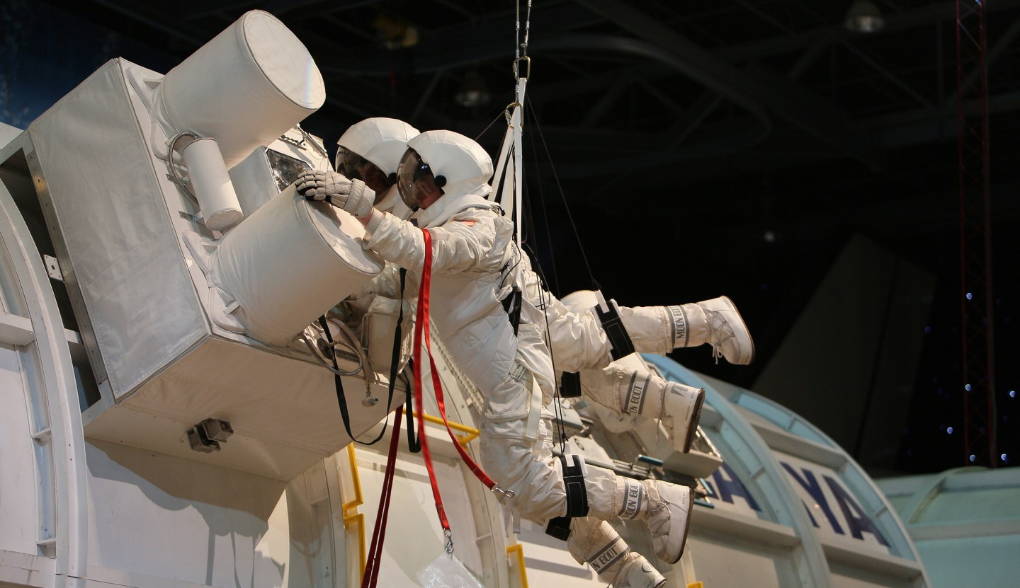 Huntsville, AL: U. S. Space & Rocket Center: training crews, Big Shot rides, lunar vehicle docent/trainer from moon exploration era, various hands-on exhibits for public, space camp training for in-space work on shuttle.