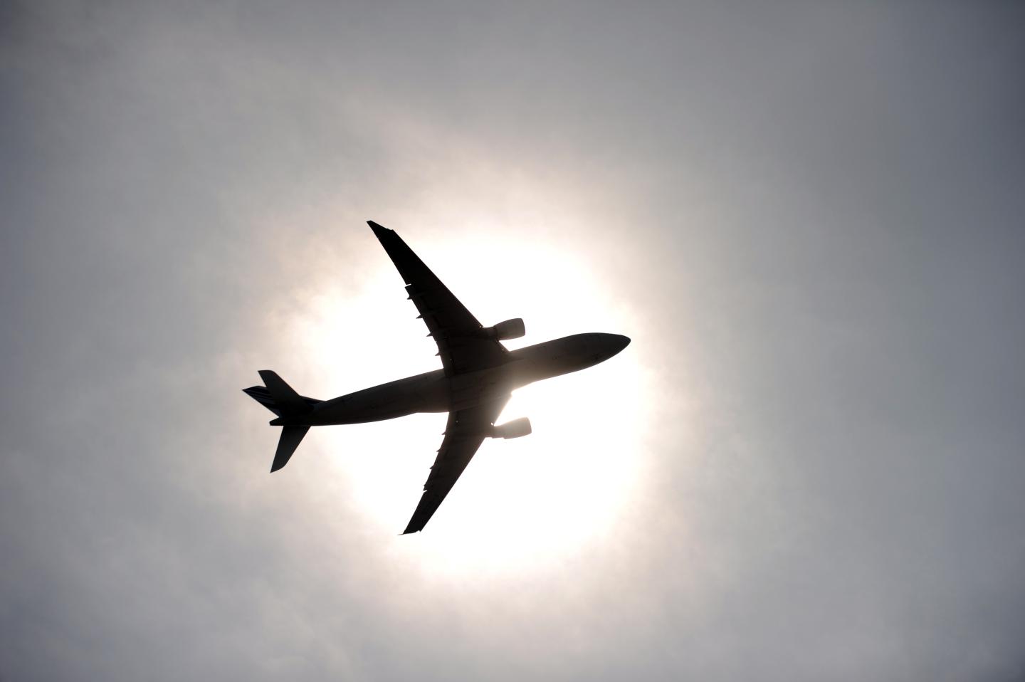 An airplane takes off at Roissy-Charles-