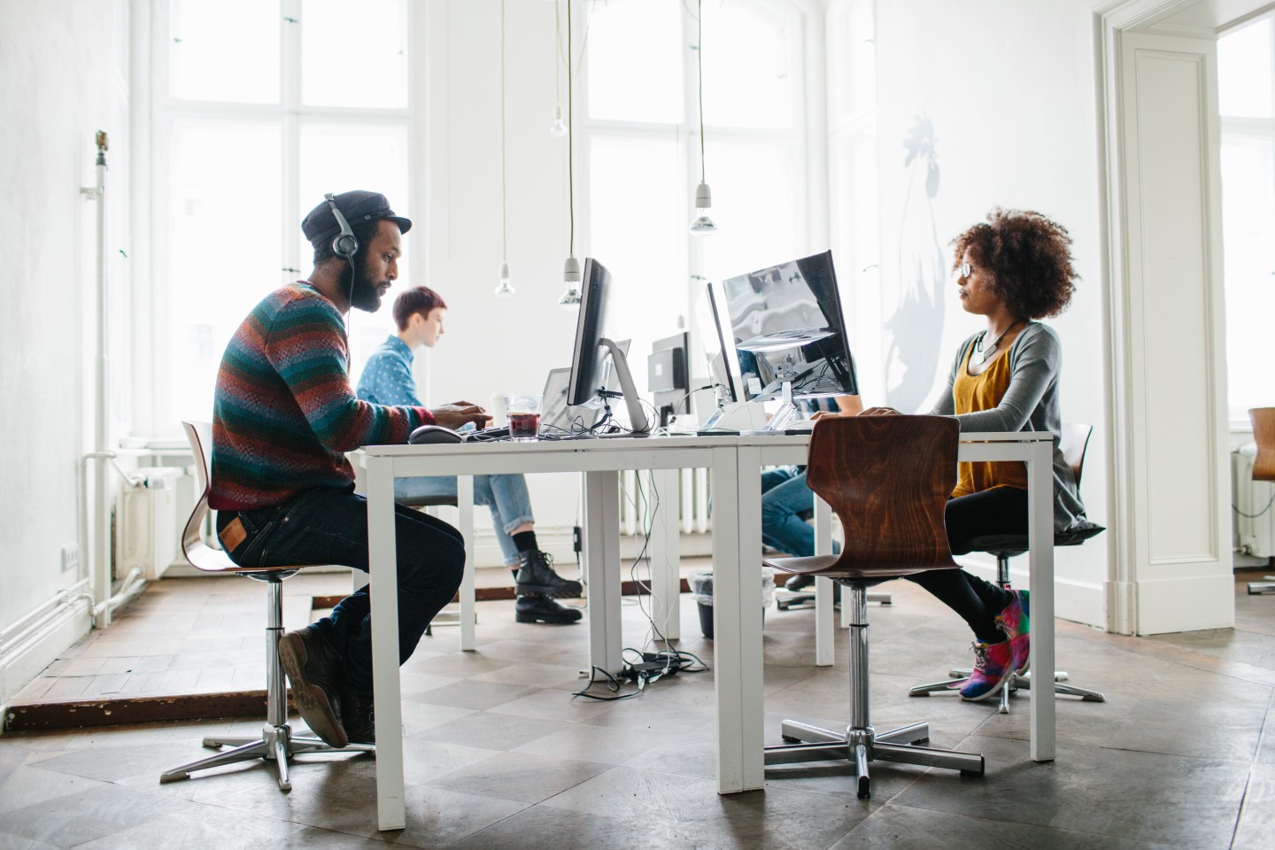 Team working at a start up