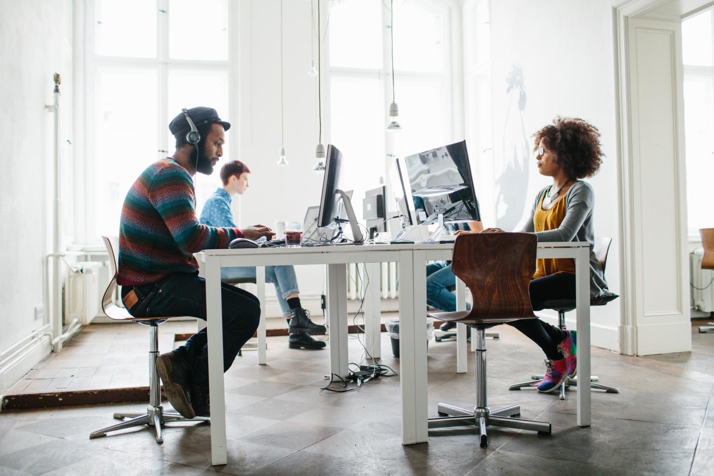 Team working at a start up