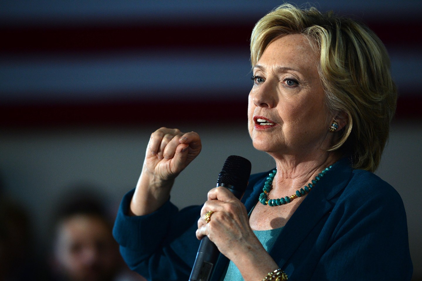 Democratic Presidential Candidate Hillary Clinton Campaigns In New Hampshire