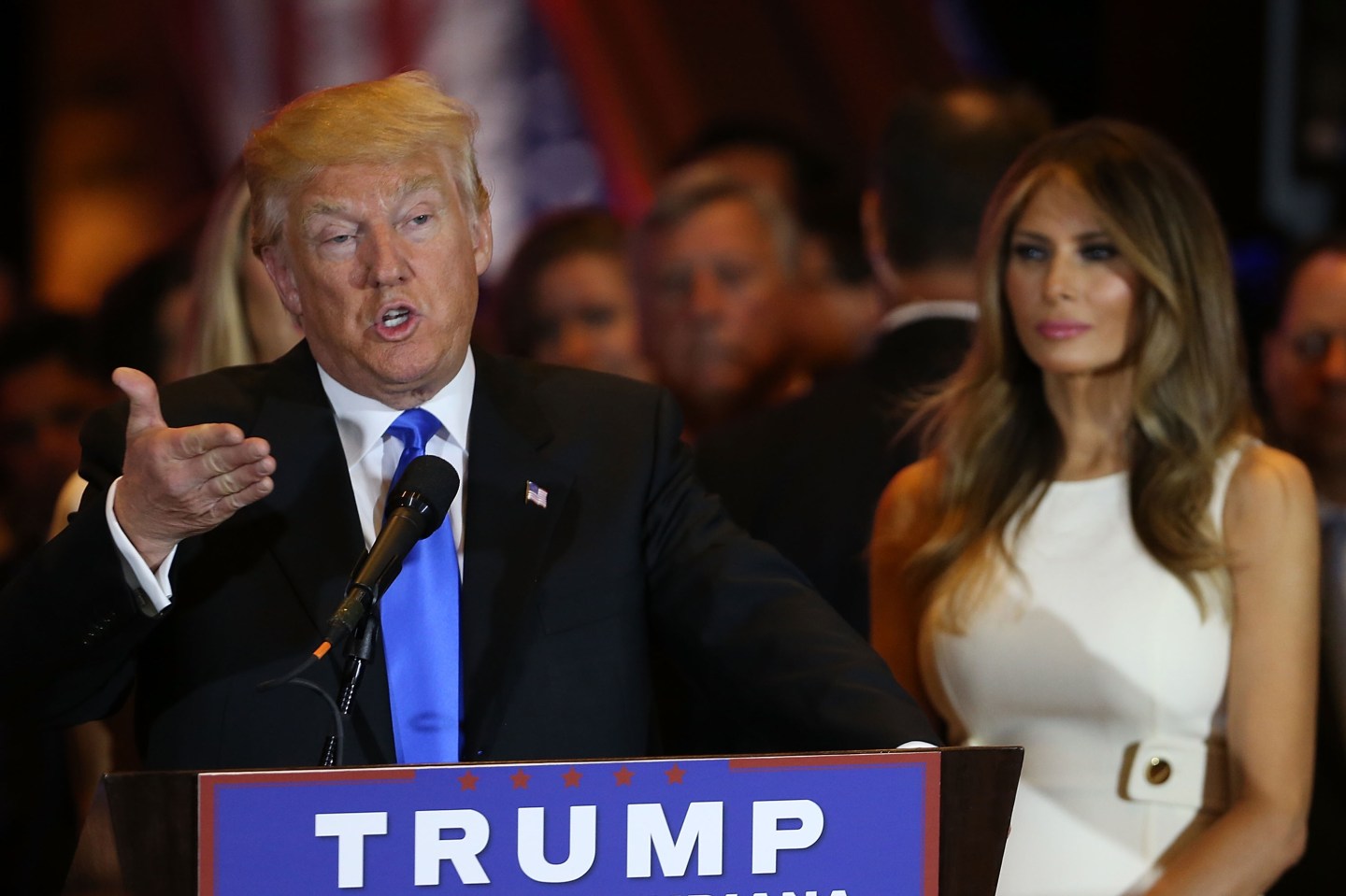 GOP Presidential Candidate Donald Trump Holds Indiana Primary Night Gathering In New York