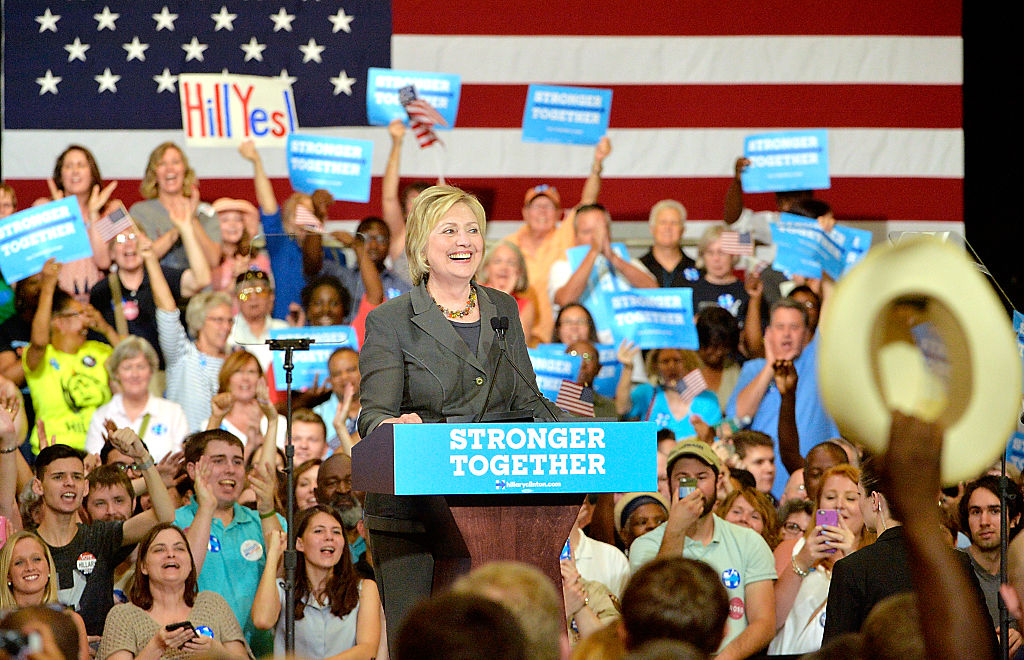Hillary Clinton Campaigns In Raleigh, North Carolina