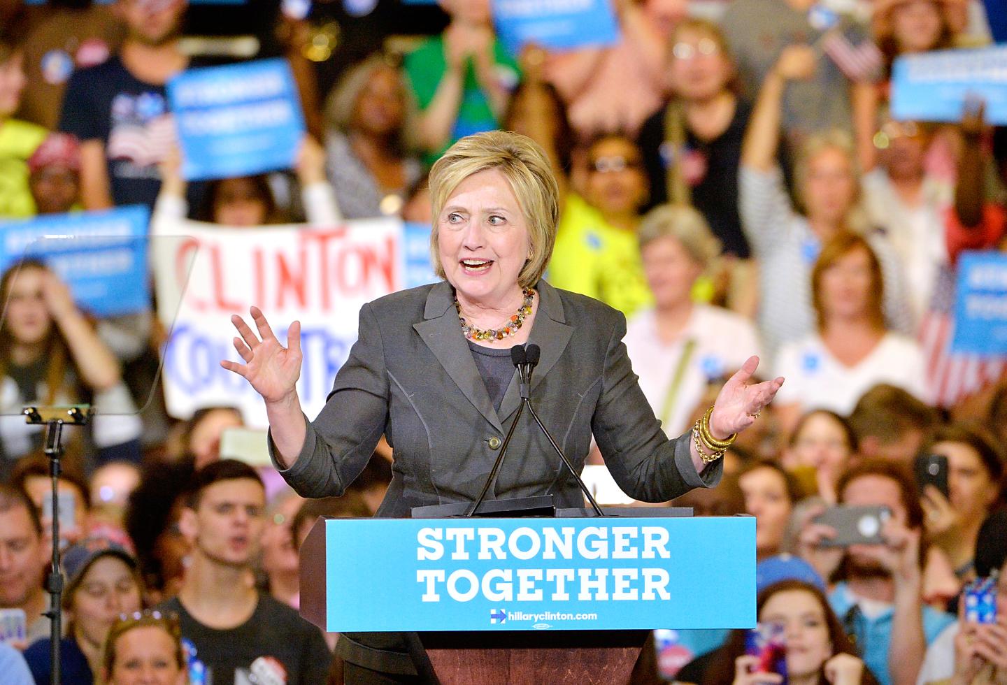 Hillary Clinton Campaigns In Raleigh, North Carolina