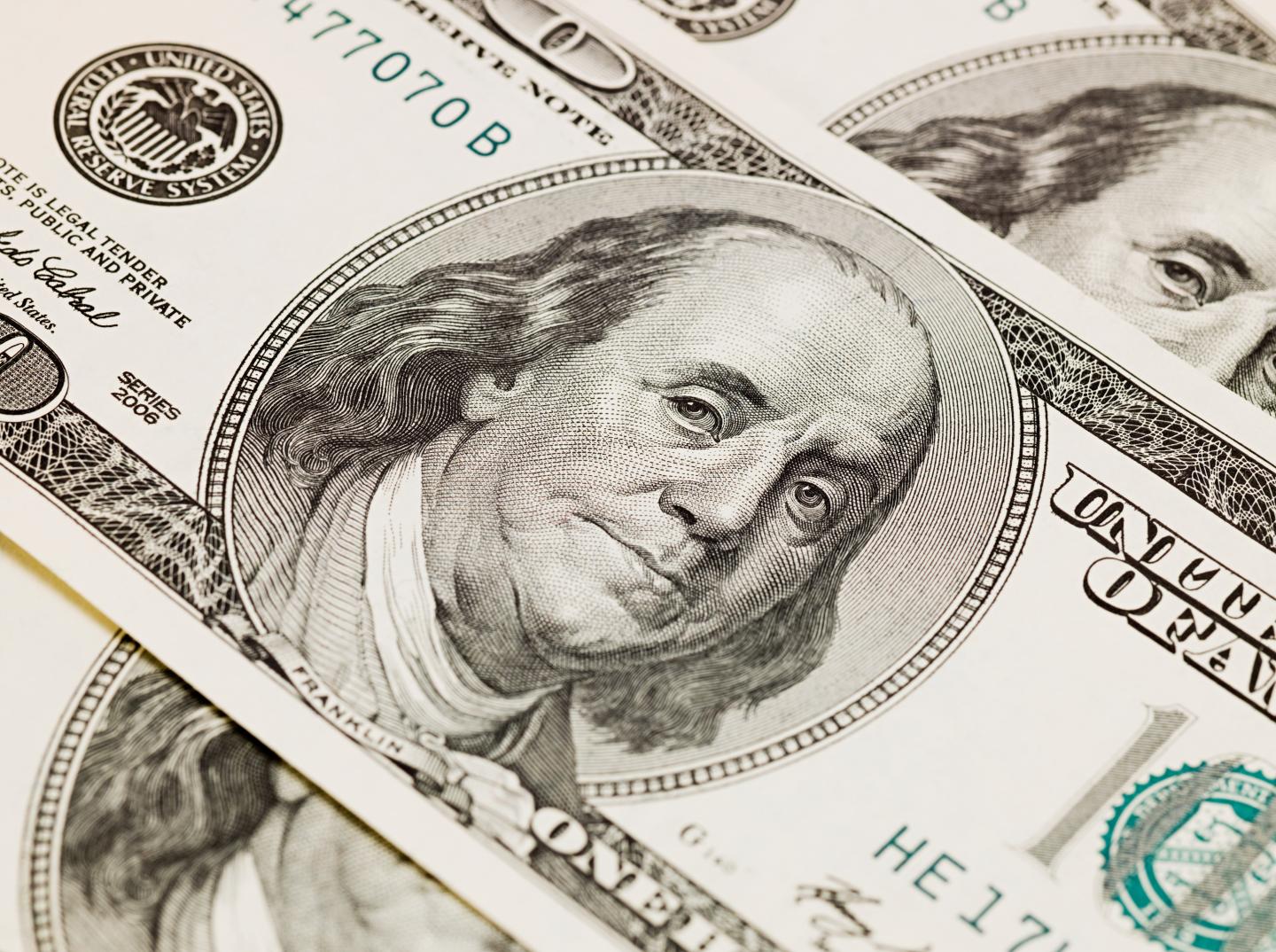 One hundred dollar bills