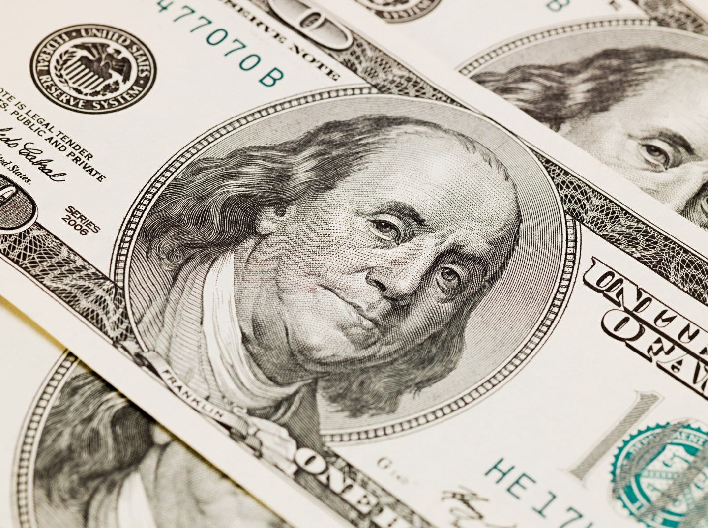 One hundred dollar bills