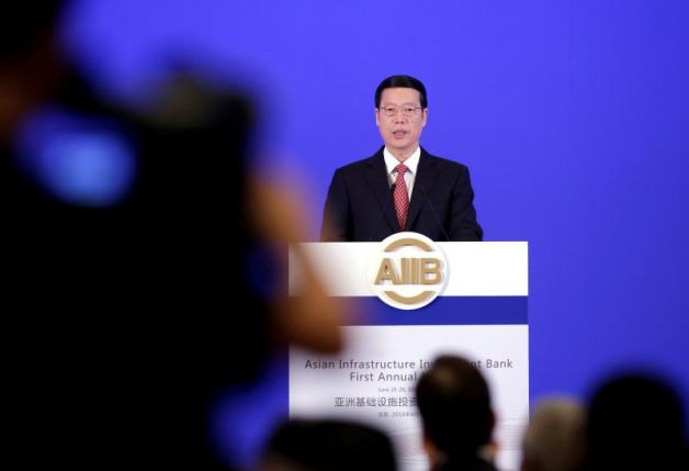 China's Vice Premier Zhang Gaoli attends the opening ceremony of the first annual meeting of AIIB in Beijing