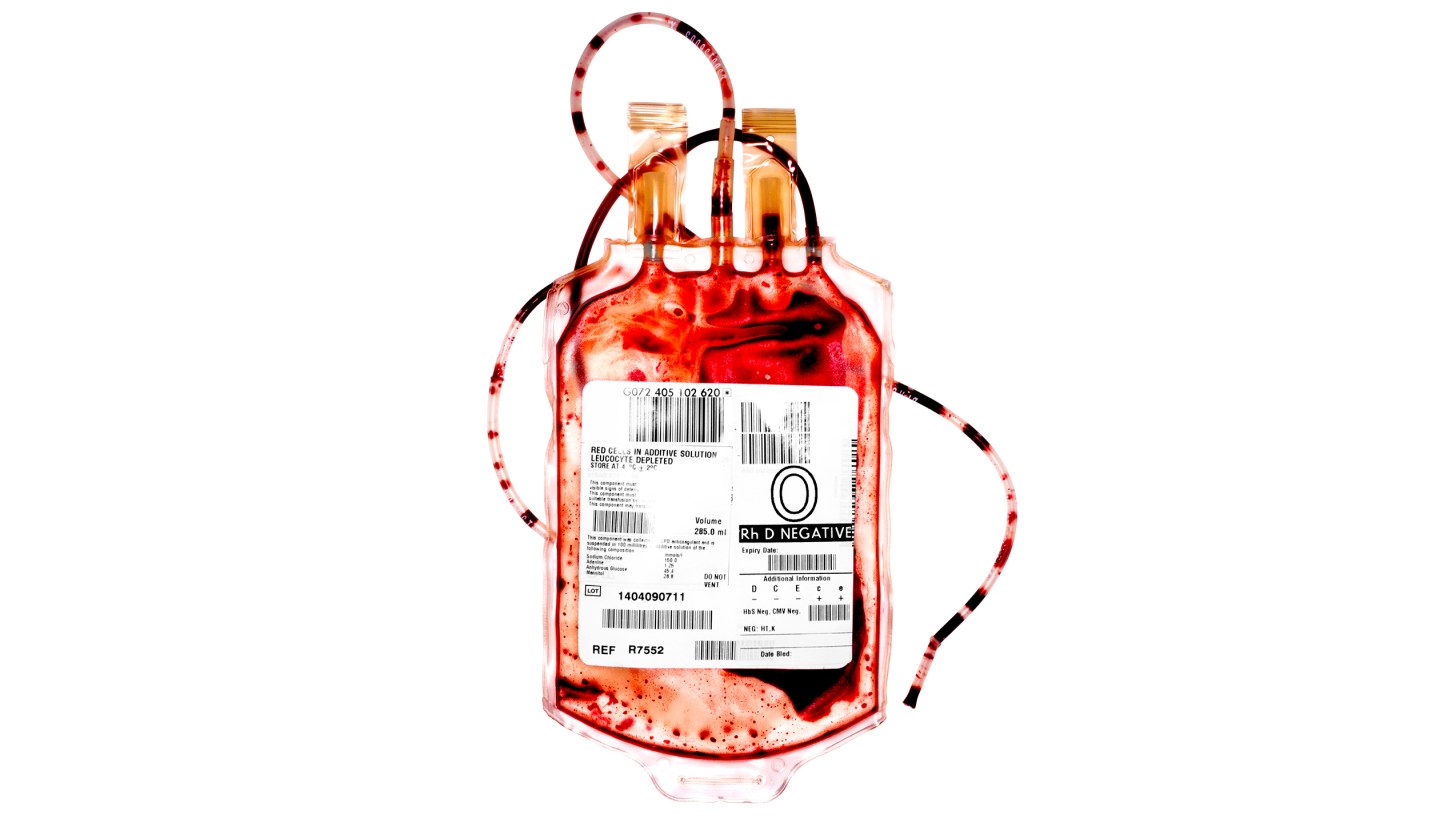 Empty blood bag