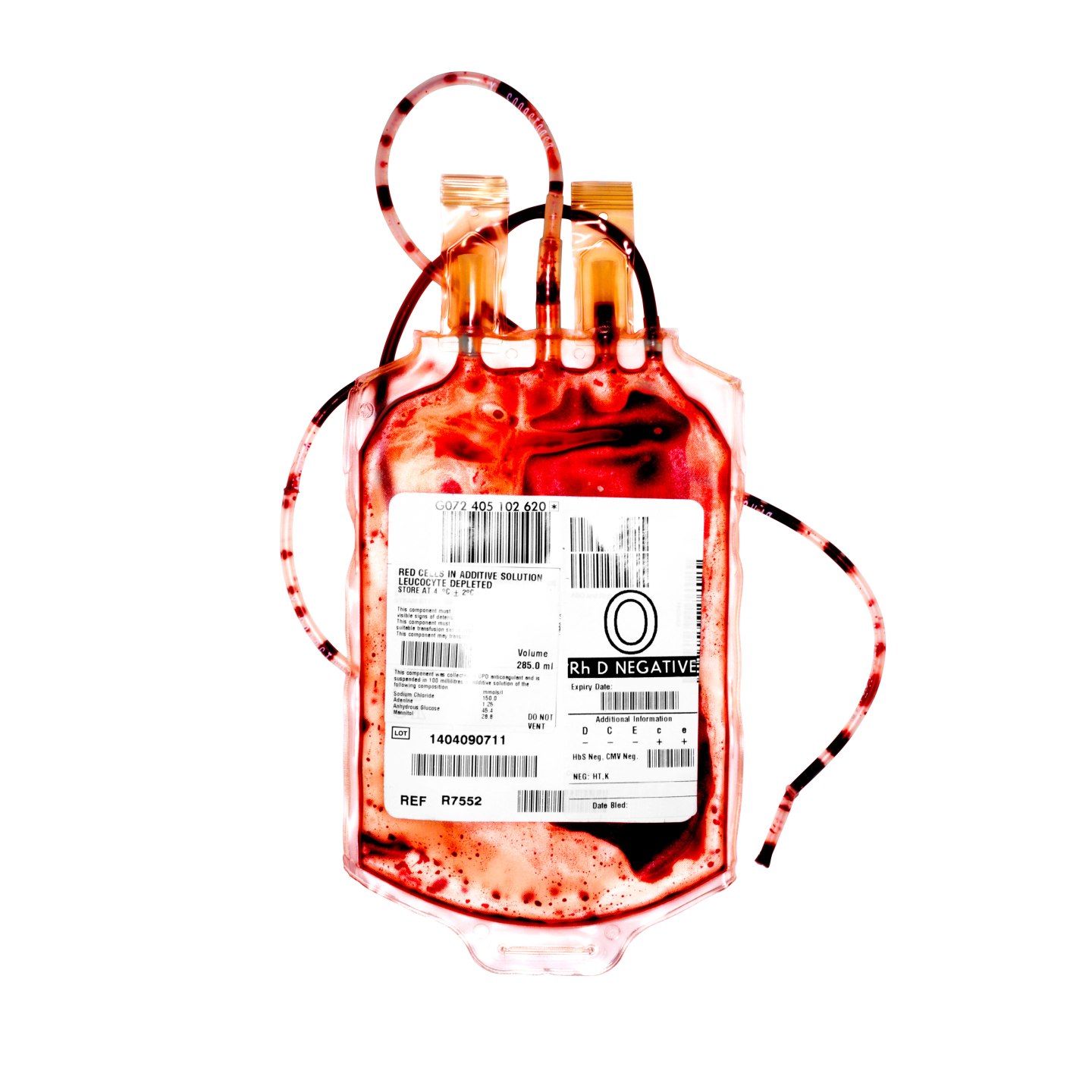 Empty blood bag