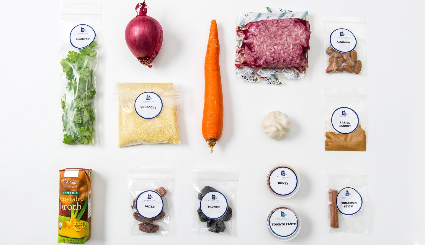 Ingredients for Moroccan Beef Tagine from Blue Apron