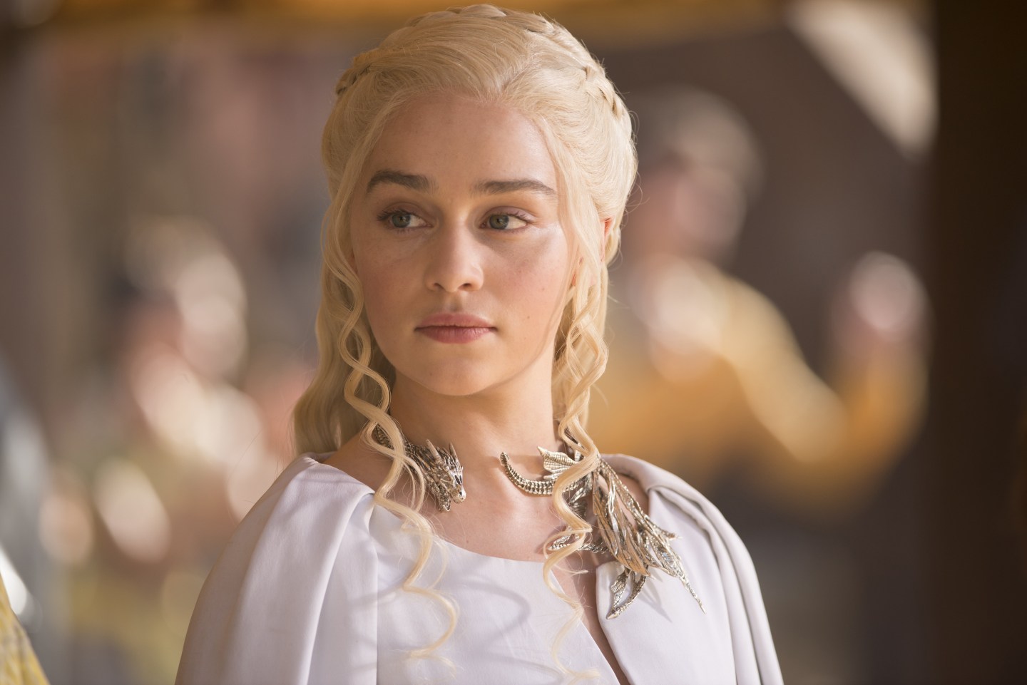 Game of Thrones (HBO) TV Series Season 5, 2015Episode: The Dance of Dragons Airdate: June 7, 2015Shown: Emilia Clarke
