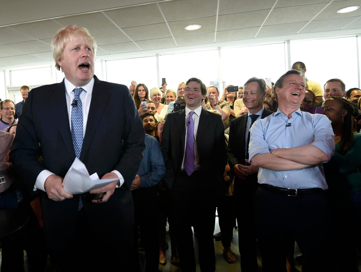 David Cameron Answers Questions With Business Staff In Hendon