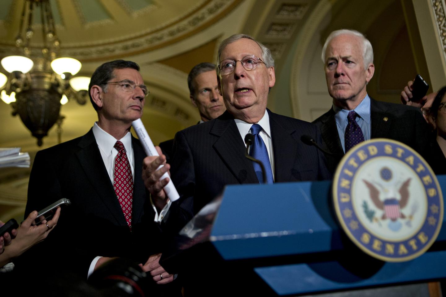 Senate Leaders News Conference Following Weekly Lunch Meetings