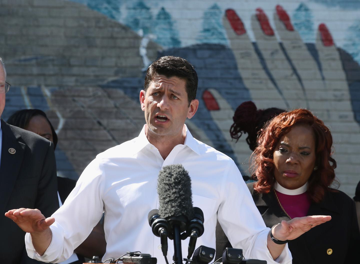Speaker Paul Ryan And House Republicans Hold Policy Roundtable On Their Anti-Poverty Plan