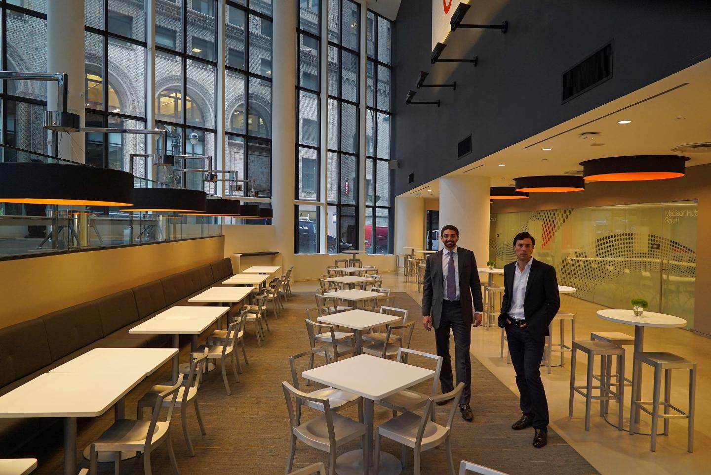Ryan Simonetti, left, and Christopher Kelly, co-founders of Convene, at one of the company?s meeting spaces on Park Avenue in New York.