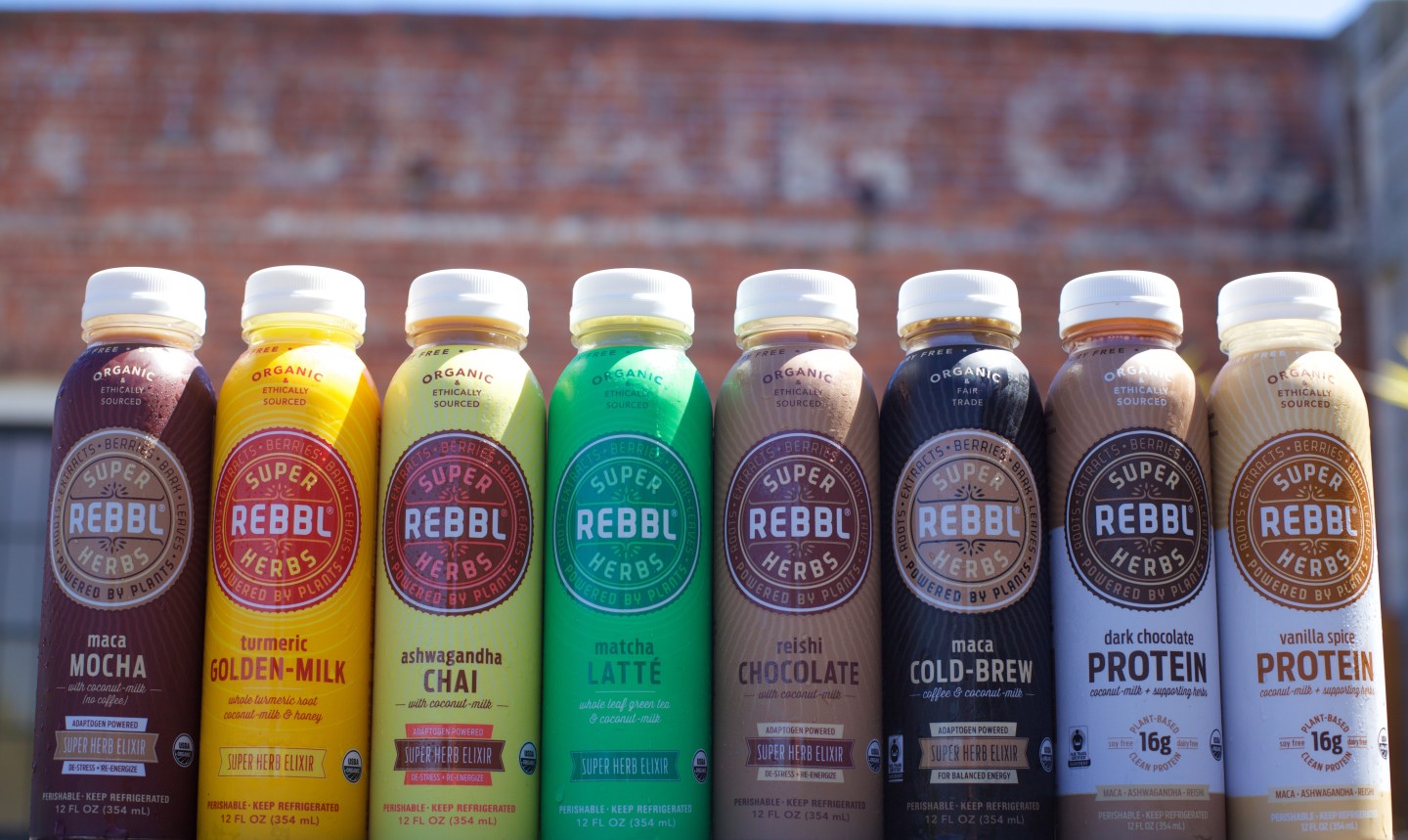 REBBL's drinks are made with adaptogenic herbs.