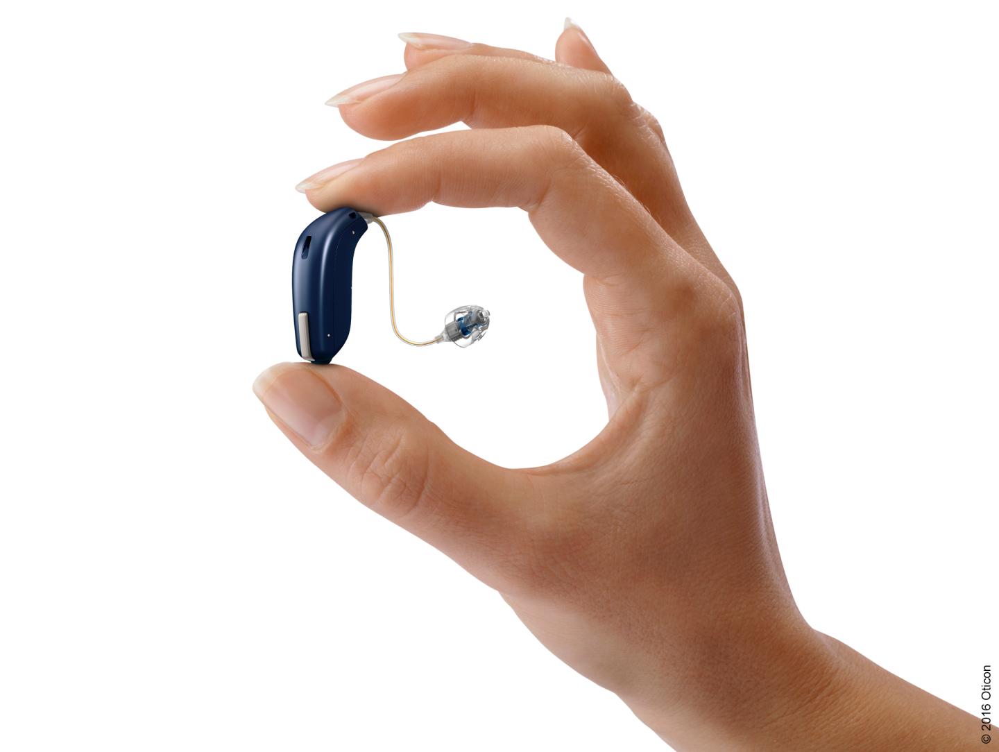 Oticon's Opn Internet-of-things-connected hearing aid.