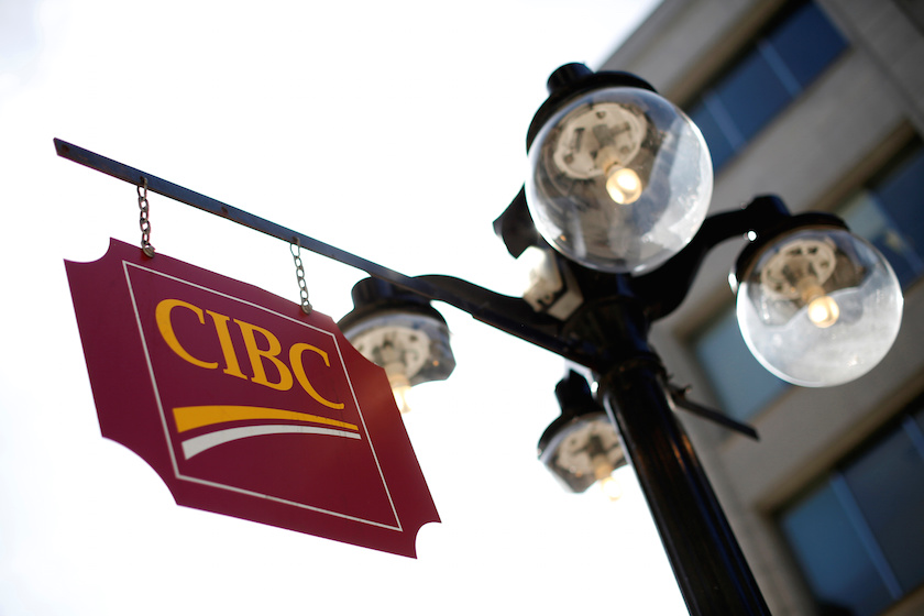 A Canadian Imperial Bank of Commerce sign is seen outside of a branch in Ottawa