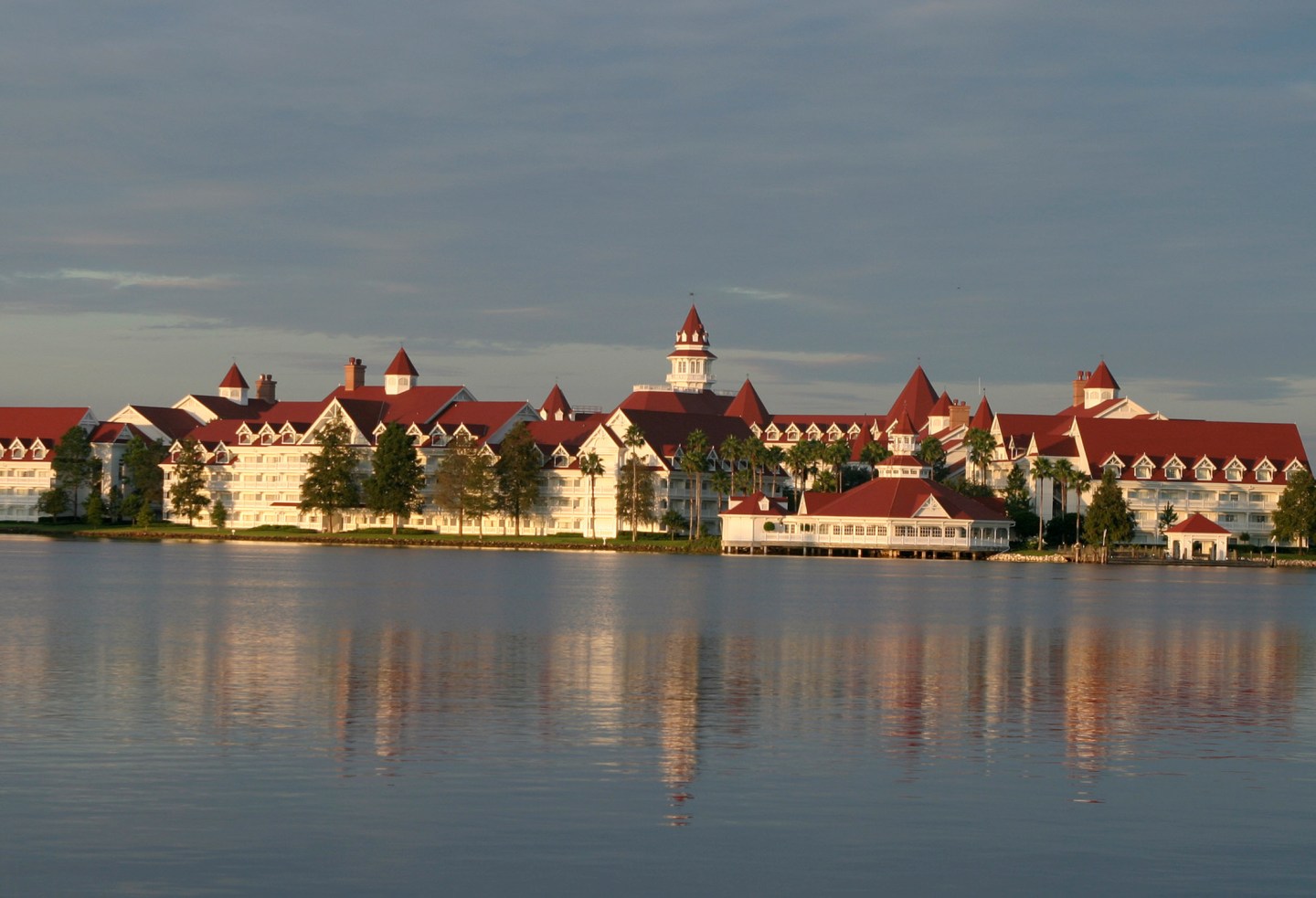 Early morning view of the Grand Floridian Resort and Spa located in the Magic Kingdom at Disney World in Orlando