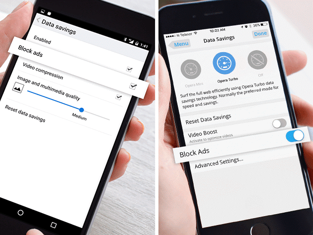 Opera's ad-blocking feature is now available on iOS and Windows Phone.