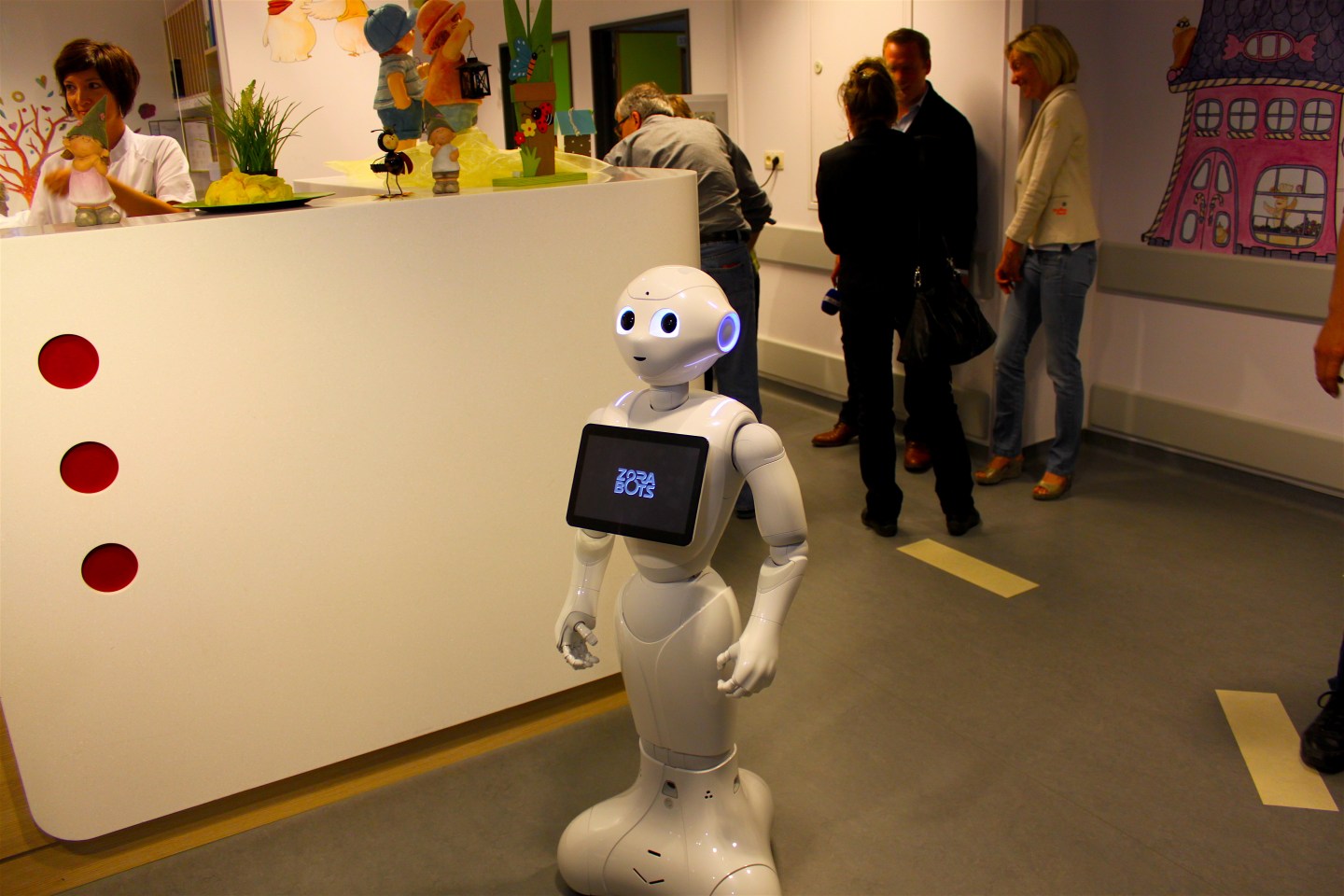 Pepper robot at Citadelle Hospital in Liège, Belgium.