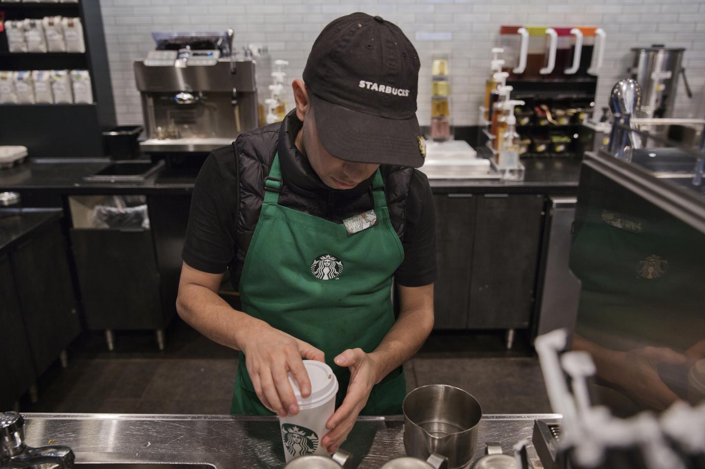 Inside A Starbucks Corp. Location Ahead Of Earnings Figures