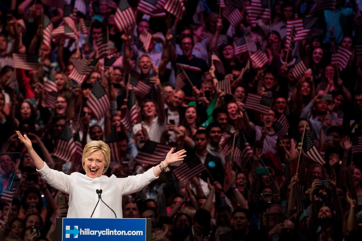 Hillary Clinton Holds Primary Night Event In Brooklyn, New York