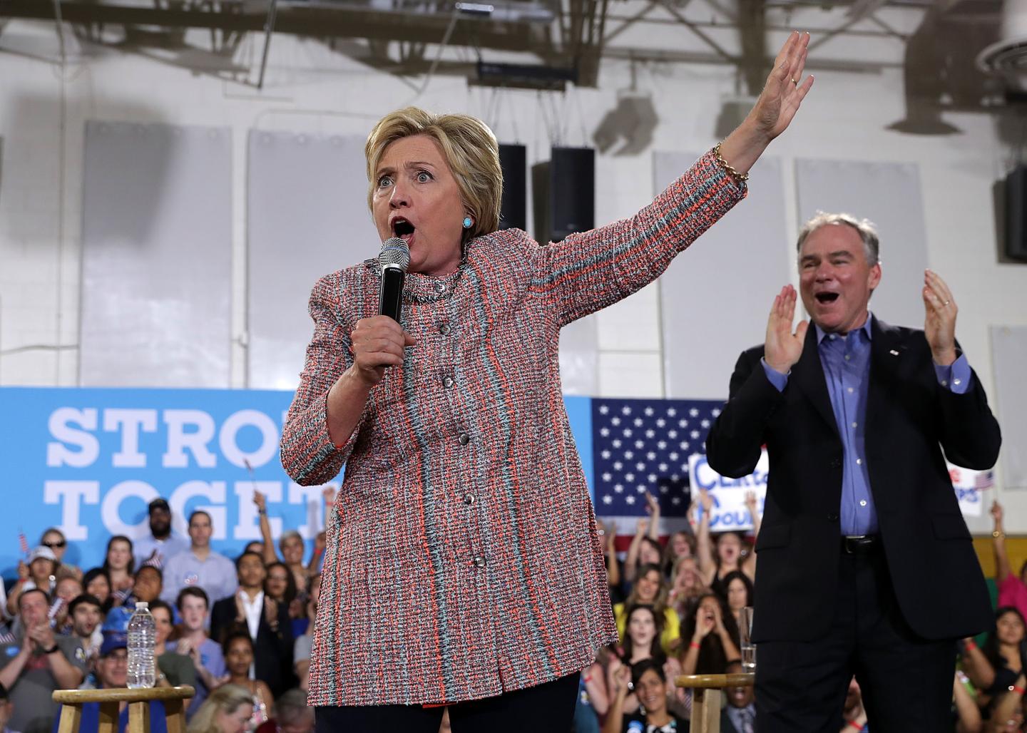 Hillary Clinton Campaigns With Tim Kaine In Virginia
