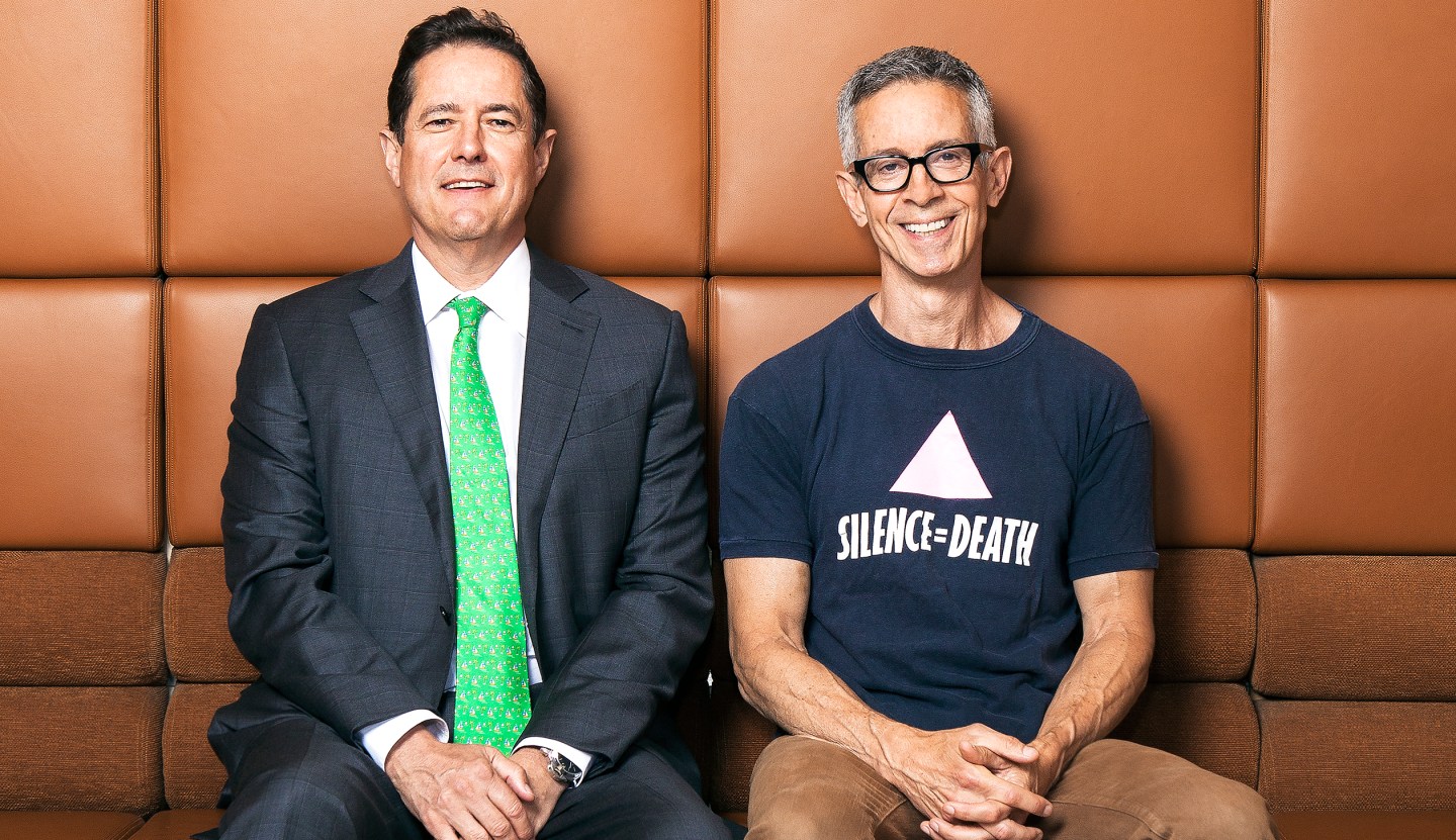 Barclays CEO Jes Staley (left) became a supporter of his brother Peter’s mission.