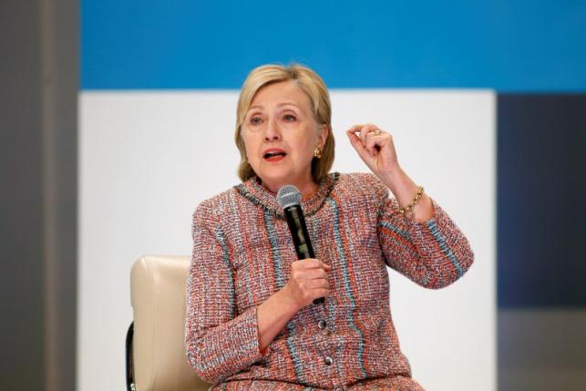 Democratic Presidential Candidate Hillary Clinton speaks at a town hall discussion with digital content creators in Los Angeles, California