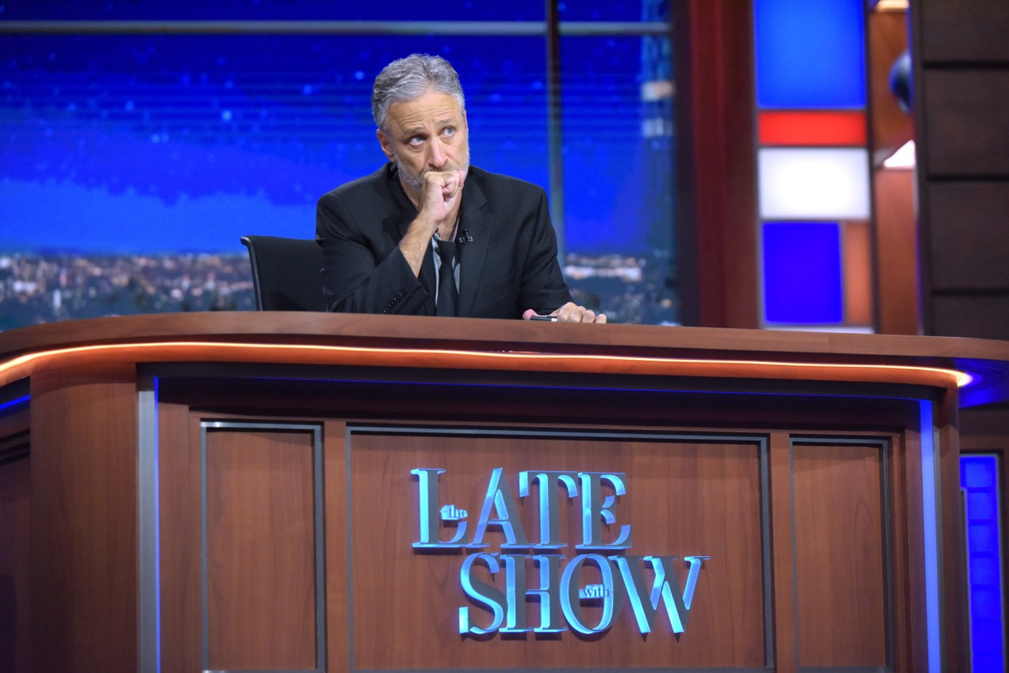 The Late Show with Stephen Colbert airing live, Thursday July 21, 2016 in New York. With guest John Stewart.  Photo: Scott Kowalchyk/CBS ÃÂ©2016CBS Broadcasting Inc. All Rights Reserved.