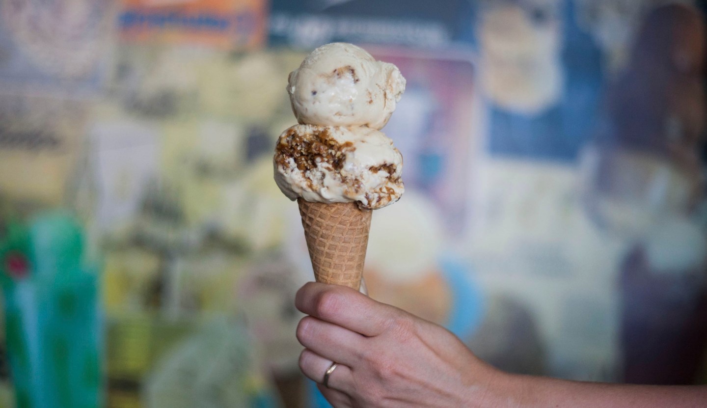 Ice cream cone at Ample Hills Creamery