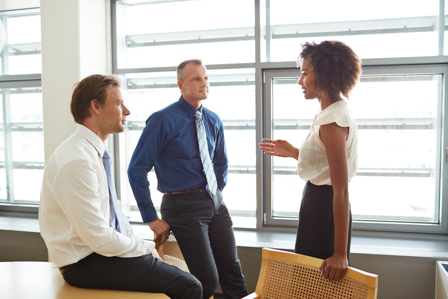 Corporate business people having casual meeting