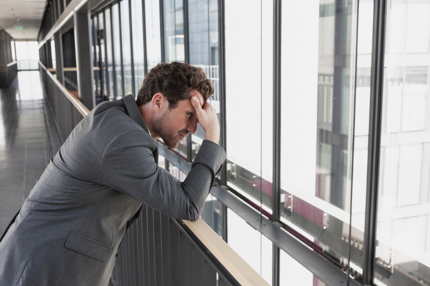Frustrated businessman in office